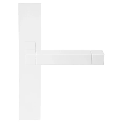 Afbeelding van Formani Deurkruk Jan des Bouvrie SQUARE JB100P236SFC ongeveerd op schild blind wit