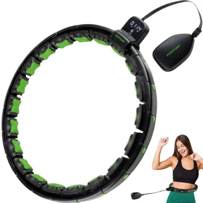 Afbeelding van Tunturi Smart Adjustable Hoelahoep Massage Hoela Hoep Met Gewicht Fitness Hula Hoop 1,3 kg Taille Omtrek Verstelbaar Van 44 tot 106 cm Incl. Display