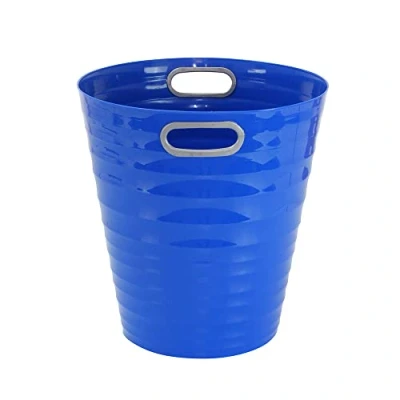 Afbeelding van Waytex 931075 kantoorprullenbak blauw moderne designer kunststof prullenbak voor kantoor, slaapkamer, badkamer inhoud 12,5 l kleur