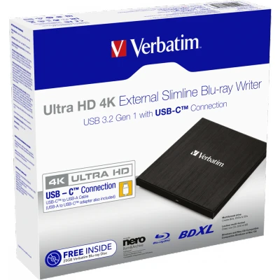 Afbeelding van Verbatim Slimline Blu ray 4K Ultra HD Writer