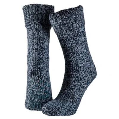 Afbeelding van Apollo Wollen Huissok heren Blauw Maat 43/46 Huissokken Fluffy sokken Slofsokken anti slip Warme Winter