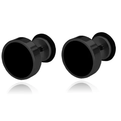 Afbeelding van Mendes heren oorbellen Edelstaal Zwart 6mm