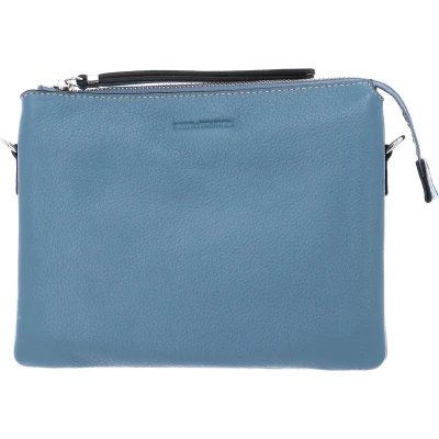 Afbeelding van FREDsBRUDER Leren Schoudertas Avondtas Bella Ferrara Blue Grey Blauw