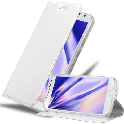 Afbeelding van Cadorabo Hoesje geschikt voor Samsung Galaxy S4 in CLASSY ZILVER Beschermhoes met magnetische sluiting, standfunctie en kaartvakje Book Case Cover Etui