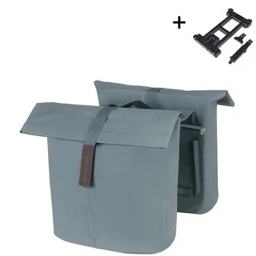 Afbeelding van Basil City dubbele fietstas MIK, 28 32L, graphite blue
