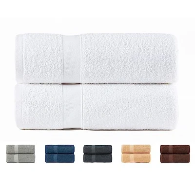 Afbeelding van Todocama 2 grote badhanddoeken, 100% katoen, 550 g/m², extra zacht, zeer absorberend en sneldrogend, afmetingen 100 x 150 cm, wit