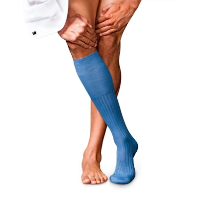 Afbeelding van Falke NO. 13 Finest Piuma Cotton Kneehigh Sokken bleue, Heren, Maat: 39/40, Bleue