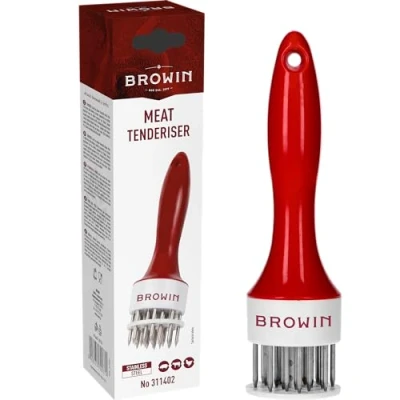 Afbeelding van MultiDepot Browin 311402 vleesmaker, voor het zachtmaken van vlees, bereiden steaks, ronde vorm, roestvrij staal