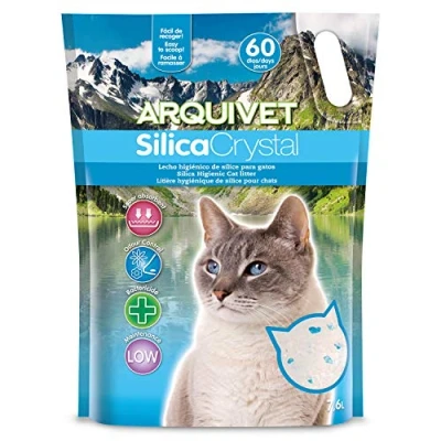 Afbeelding van Arquivet Silica Crystal Kattenbakvulling Inhoud 7,6 liter, hygiënisch bed voor katten en katten, absorberend vermogen, helpt geuren bacteriën te elimineren
