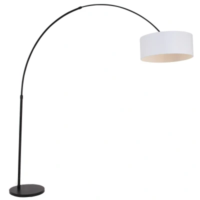 Afbeelding van Steinhauer Vloerlamp Sparkled light 9832 zwart kap effen wit