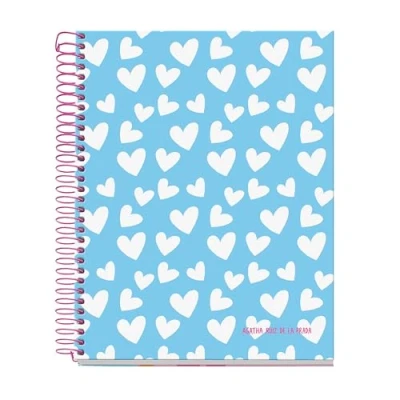 Afbeelding van Miquelrius A5 notitieboek, gelinieerd, 7 mm, hardcover, notitieboek met 120 microgeperforeerde vellen, 4 kleuren om te organiseren, extra ondoorzichtig papier 70 g/m², 2 gaten