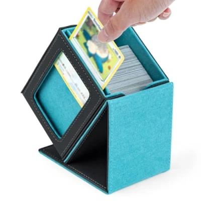 Afbeelding van Tolesum Deck Box met display voor kaarten, MTG capaciteit van 100+ Magnetic Flip de kaarten Magic Commander TCG (verticaal lichtblauw)