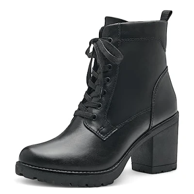 Afbeelding van Marco Tozzi Veterboots, Dames, Maat: 42, Black Hoogwaardig imitatieleer