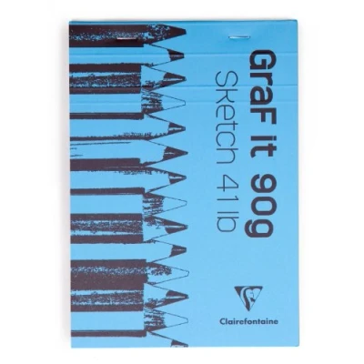 Afbeelding van Clairefontaine Ref 96629C Graf&#039;IT Drawing Sketchbook (80 vellen) A7 (74 x 105 mm) groot, 90 g/m² tekenpapier, microgeperforeerde vellen verschillende kleuren (pak van 1)