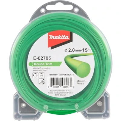 Afbeelding van Makita E 02705 Maaidraad, rond, 2,0 mm x 15 m, ronde trimmerdraad, nylon, groen, voor grastrimmers en bosmaaiers