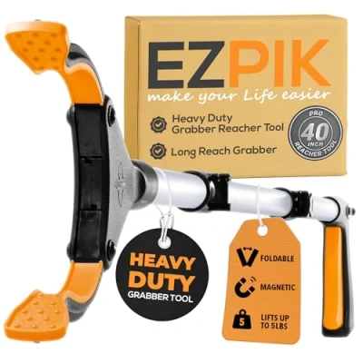 Afbeelding van EZPIK® Grijptang voor voorwerpen, 100 cm, uittrekbare hand met telescopische magneet, ouderen, gehandicapten en afval fruit, zilverkleurig, 1 stuk