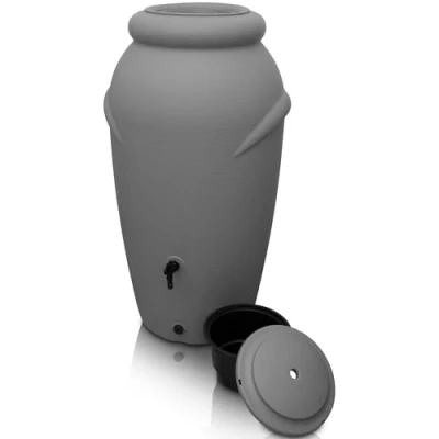 Afbeelding van YourCasa Regenton, 210 liter, Amfore design, vorstbestendig, van kunststof, watertank, tuin, grijs