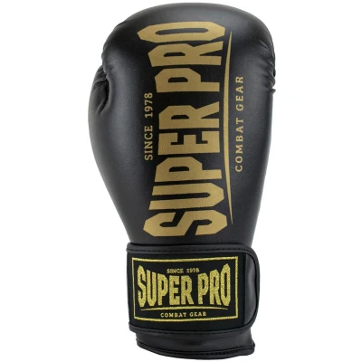 Afbeelding van Super Pro Combat Gear Champ SE (kick)bokshandschoenen Zwart/Goud 14oz