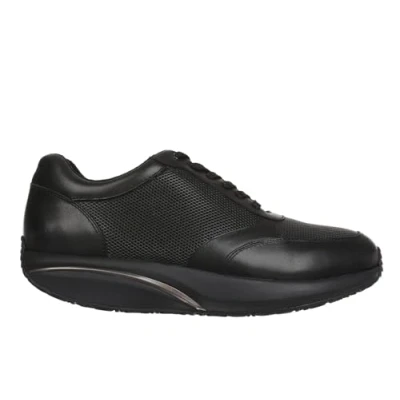 Afbeelding van MBT, NAFASI 5 M BLACK, 703153 257N, Zwarte heren veterschoenen wijdte G
