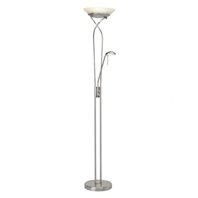 Afbeelding van Brilliant Ollie LED uplight met leeslamp 18 W IJzer, Wit