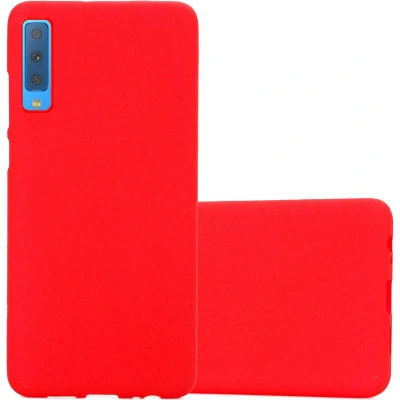Afbeelding van Cadorabo Hoesje geschikt voor Samsung Galaxy A7 2018 in FROST ROOD Beschermhoes gemaakt van flexibel TPU silicone Case Cover