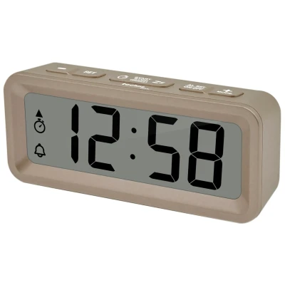 Afbeelding van Techno Line WT175 Mini wekker/reiswekker met temperatuur en luchtvochtigheid, datum, timer, countdown, weekendalarm of 7 dagen alarm, magnetische behuizing, behuizing in de kleur goud