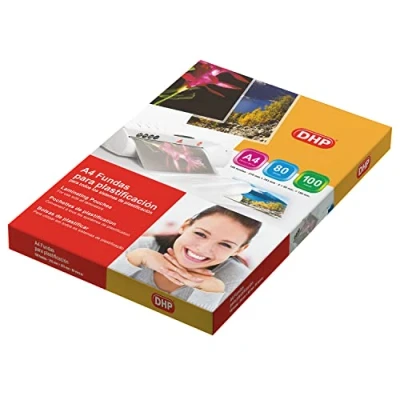 Afbeelding van DHP Lamineerhoezen, A4, 80 micron, glanzend, 100 stuks