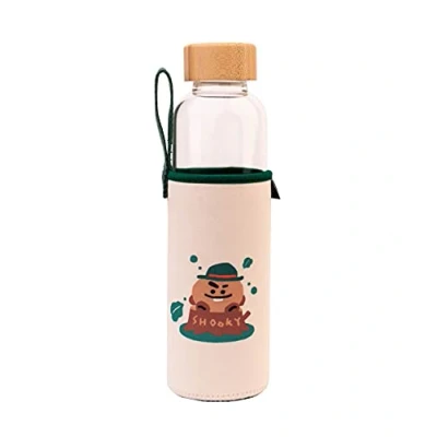 Afbeelding van Bt21 Drinkfles Shooky 500 Ml 7 X 23,5 Cm Glas Transparant/beige