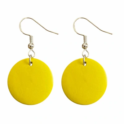 Afbeelding van Zilveren oorhangers Hout Geel 2 cm Tordis Charme Bijoux
