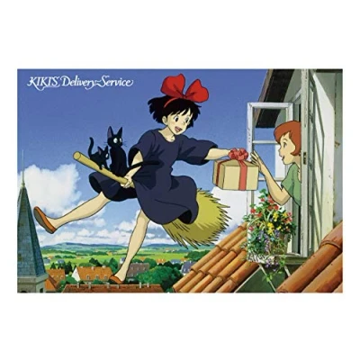 Afbeelding van Ghibli Kiki&#039;s Vliegende Koeriersdienst Kiki on her Broom Tafelkleed