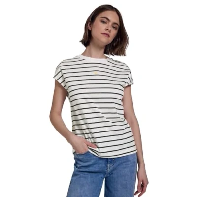 Afbeelding van Street One Studio Gestreiftes Tshirt print, Dames, Maat: 36, Weiß