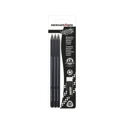 Afbeelding van 10x Grafiet potlood Eberhard Faber winner 6x met gum/slijper combinati