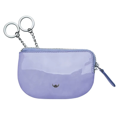 Afbeelding van Golden Head Leren Sleutelgeval Carrara RFID Protect Zipped Key Case Lavender Paars