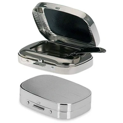 Afbeelding van SILBERKANNE Pocket asbak 6,5x5x1,5 cm zilver verguld premium verzilverd