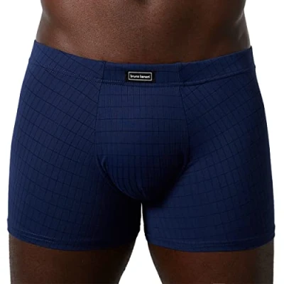 Afbeelding van Bruno Banani Herenslips Check Line 2.0 Shorts Marine polyamide Large Heren