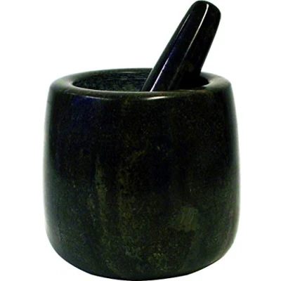 Afbeelding van Jade Temple steenvijzel met stamper, in set, effectieve en eenvoudige vijzel van massief graniet een diameter 11 cm hoogte 12 (11 x cm)