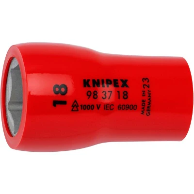 Afbeelding van KNIPEX 98 37 15 Steeksleutelinzetstuk voor zeskantschroeven met binnenvierkant 3/8&quot; 46 mm 18