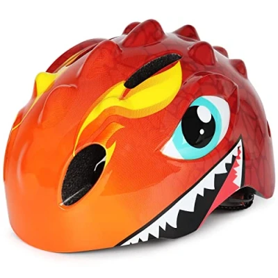 Afbeelding van VICTGOAL Kinderfietshelm voor jongens en meisjes, cartoon helm, perfect scooter, driewieler skateboard, verstelbare maat (S (50 54 cm), rood)