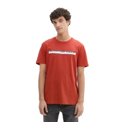 Afbeelding van TOM Tailor Denim Tshirt print, Heren, Maat: Medium, Velvet red