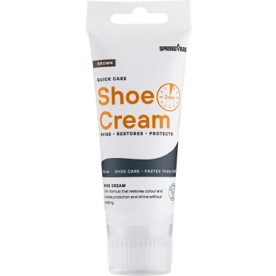 Afbeelding van Springyard Quick Care Shoe Cream Brown schoenpoets bruin schoensmeer voor glad leer 50ml