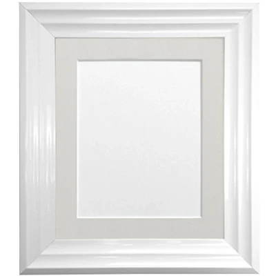 Afbeelding van FRAMES BY POST Firenza Witte Fotolijst met Lichtgrijs Mount Plastic Glas 12&quot;x12&quot; Pic Grootte 10&quot;x10&quot;