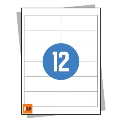 Afbeelding van DULA Etiketten Stickervellen A4 12 stickers per vel 97 x 42,3 mm 100