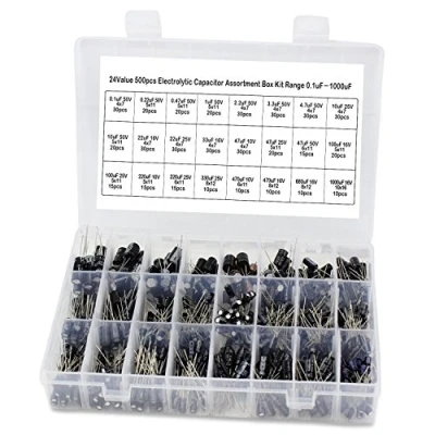 Afbeelding van DollaTek 24 Waarde van elektrolytische condensatoren distributie doos kit assortiment 0.1uF 1000uF 500pcs
