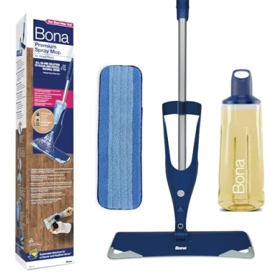 Afbeelding van Bona Premium Spray Mop Vloerwisser met Inclusief Geoliede Houten Vloer Reiniger &amp; Microvezel Reinigingspad
