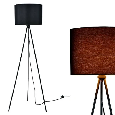 Afbeelding van Tripod lamp 150 cm staande vloerlamp E27 zwart