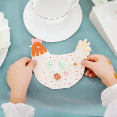 Afbeelding van Partydeco Servetten kip (20 stuks)