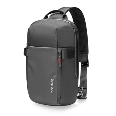 Afbeelding van tomtoc mannen schoudertas voor 2024 13 inch iPad Pro M4, Air M2, MacBook M3 A3114, minimale enkele riem sling tas daypack schoudertas, klein formaat