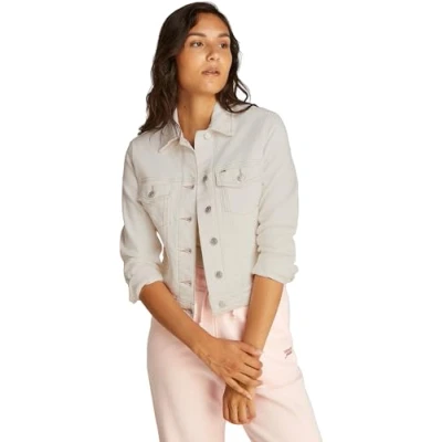 Afbeelding van Tommy Jeans Classic Trucker Jacket Spijkerjas, Dames, Maat: XS, Denim white