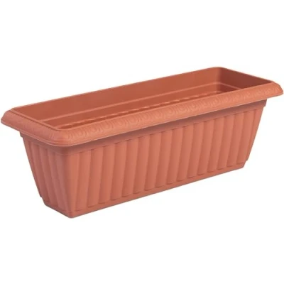 Afbeelding van Iris Ohyama, Blumentopf Slim Übertopf mit Wasserablauf/Reservierungssystem für die Gartenarbeit ? Planter Relief 500, Braun