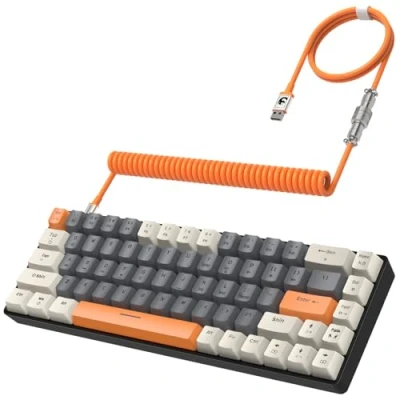 Afbeelding van YINDIAO T8 60% Mechanisch Gamingtoetsenbord,TKL Toetsenbord met 68 Toetsen,US Layout,18 RGB achtergrondverlichting,Bruine Schakelaar,Anti ghosting,Pro USB C Kabel,voor PC,Mac,PS4 Milk Shake